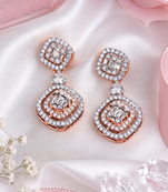 Rose gold glamour link drop earrings