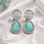 Rhodium Mint Royale Teardrop Earrings