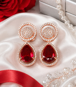 Rose ruby royale teardrop earrings