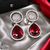 Rhodium ruby royale teardrop earrings