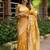 Yellow color art silk blend sarees with blouse