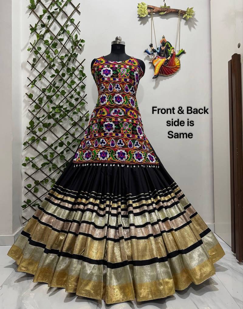 Black Thread Navratri Lehenga Choli