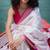 White Rani color silk blend sarees with blouse