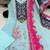 sky blue color digital print and hand embroidery silk blend salwar suit