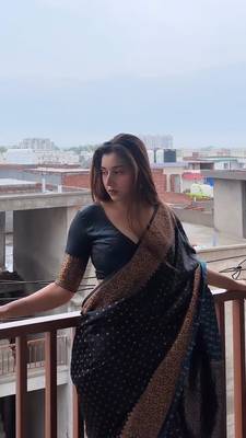 Black color art silk blend sarees with blouse 2