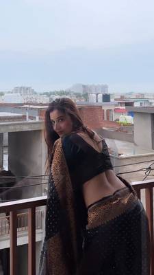 Black color art silk blend sarees with blouse 5