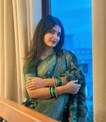 Green color art silk blend sarees with blouse