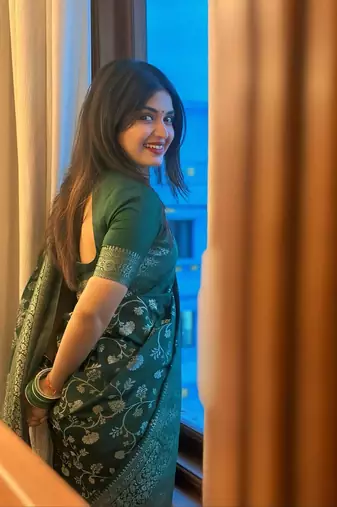 Green color art silk blend sarees with blouse