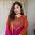 hot rani pink color handwork  mull chanderi kurti plazzo set
