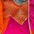 hot rani pink color handwork  mull chanderi kurti plazzo set