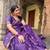 Purple color Cotton silk blend sarees with blouse