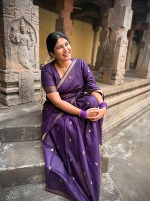 Purple color Cotton silk blend sarees with blouse 5