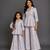 Lavender grey brocade mother daughter combo co ord set