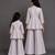 Lavender grey brocade mother daughter combo co ord set