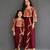 Brown brocade draped mother daughter skirt combo set