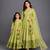 Pastel green chanderi mother daughter anarkali combo set