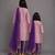 Lilac purple embroidered cotton silk mother daughter kurti combo set