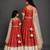 Red ivory embroidered cotton silk mother daughter lehenga combo set