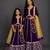 Royal purple embroidered velvet mother daughter lehenga combo set
