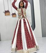 Multi Gamathi work & Mirror Work Cotton Navratri Lahenga Choli