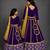 Royal purple embroidered velvet mother daughter lehenga combo set