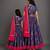 Purple printed cotton silk mother daughter lehenga combo set