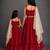 Deep red embroidered cotton silk mother daughter lehenga combo set