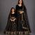 Black gold embroidered cotton silk mother daughter lehenga combo set