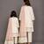 Off white baby pink embroidered velvet chanderi mother daughter kurti combo set