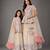 Off white embroidered cotton silk kurti mother daughter lehenga combo set