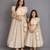 Off white organza chanderi mother daughter lehenga combo set