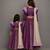 Purple chanderi organza attached dupatta mother daughter lehenga combo set