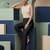 Black parachute bootcut  pants high waist flared trousers 