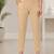 Beige super cotton stretch pants full length for women 