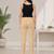 Beige super cotton stretch pants full length for women 