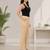 Beige super cotton stretch pants full length for women 