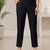 Black super cotton stretch pants full length for women breathable