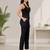 Black super cotton stretch pants full length for women breathable