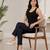Black super cotton stretch pants full length for women breathable