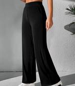 Black parachute cargo pants high waist flared trousers 