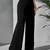 Black parachute cargo pants high waist flared trousers 