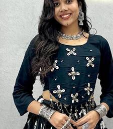 Black Heavy Hand Work with kodi work with hand latkan Cotton Navratri Lahenga Choli