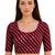 Maroon spandex lehria printed stretchable readymade saree blouse