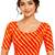 Orange spandex lehria printed stretchable readymade saree blouse
