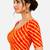 Orange spandex lehria printed stretchable readymade saree blouse