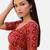 Red spandex bandhani printed stretchable readymade saree blouse