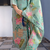 sky blue color printed and embroidered  work cotton salwar suit