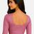 Baby pink spandex golden zari straight line stretchable readymade saree blouse