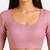 Baby pink spandex golden zari straight line stretchable readymade saree blouse