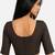 Brown spandex golden zari straight line stretchable readymade saree blouse